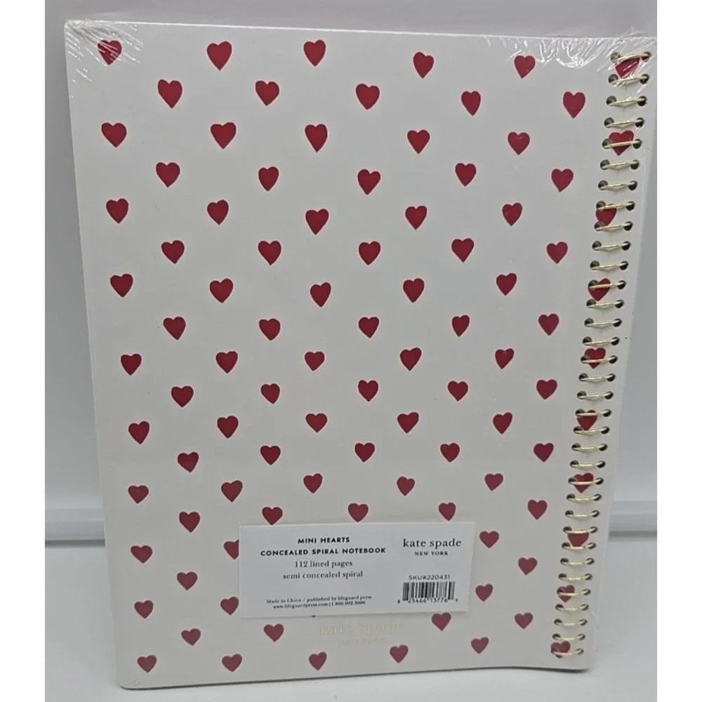 NWT Kate Spade Mini Hearts Spiral Notebook Note‎ Pad Lined Pages Paper Journal